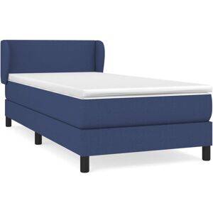 vidaXL Lit À Sommier Tapissier Avec Matelas Bleu 80x200 Cm Tissu - Publicité