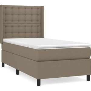 Vidaxl Lit À Sommier Tapissier Avec Matelas Taupe 80x200 Cm Tissu - Publicité