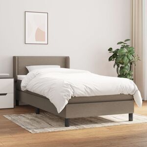 Vidaxl Lit ¿¿ Sommier Tapissier Avec Matelas Taupe 80x200 Cm Tissu - Publicité