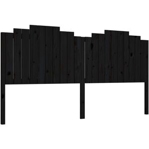 Tête De Lit Accessoire Couchage Chambre À Coucher Meuble 206 X 4 X 110 Cm Bois De Pin Noir Tdl0202135 - Publicité