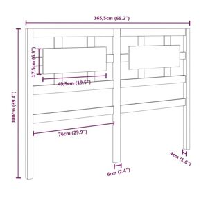 Tête De Lit Accessoire Couchage Chambre À Coucher Meuble 165,5 X 4 X 100 Cm Bois De Pin Gris Tdl0203397 - Publicité