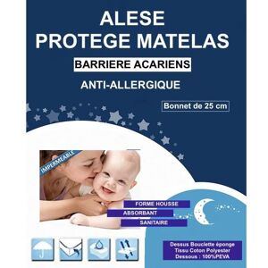 Alése (140 X 190) Protège-Matelas Imperméable Anti-Acariens Anti-Allergique - Publicité