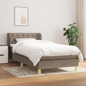 Vidaxl Lit À Sommier Tapissier Avec Matelas Taupe 80x200 Cm Tissu - Publicité