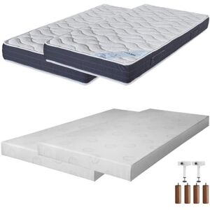 Matelas Mousse + Sommier Sr9 2x80x200 Melior - Hauteur 20 Cm - Soutien Ferme - Publicité