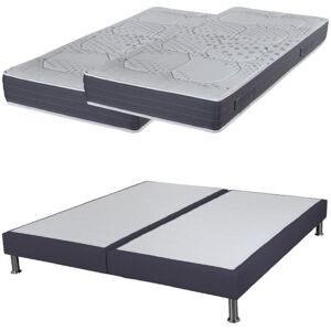 Matelas Mousse + Sommier Sr15 Volcan 2x80x200 Myriade - H. 21 Cm - Soutien Équilibré - Publicité