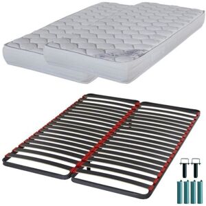 Matelas Mousse + Sommier C39 2x80x200 Montana - Hauteur 18 Cm - Soutien Équilibré - Publicité