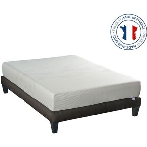 HOMCOM Ensemble matelas mémoire de forme + Sommier à lattes 4 pieds 140 x 190 - 2 personnes