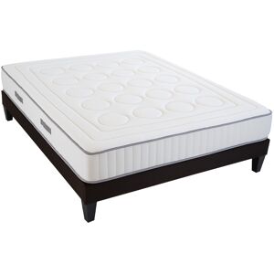 HOMCOM Ensemble matelas mémoire de forme et mousse recyclée 40 kg/m³ + Sommier à lattes 160 x 200 - 2 personnes