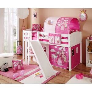 TiCAA Lit toboggan enfant Ekki Country Horse rose