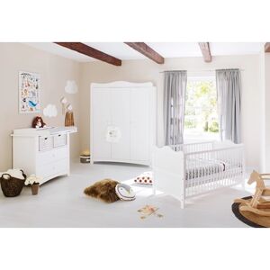 Pinolino Chambre bebe trio lit Florentina armoire 3 portes commode large bois...