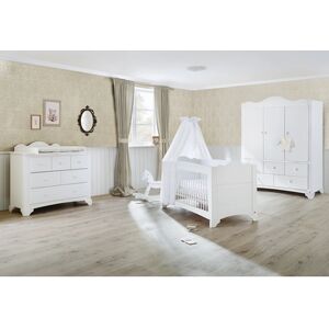 Pinolino Chambre bebe trio lit Pino armoire 3 portes commode bois blanc...