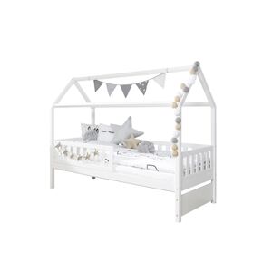 TiCAA Lit cabane enfant Maison de reve bois 90x200 cm