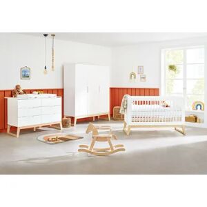 Pinolino Chambre bebe trio lit armoire 3 portes commode Bridge bois extra...