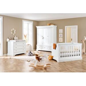 Pinolino Chambre bebe trio lit armoire 3 portes commode Emilia Gold bois...