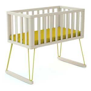 JURABABY Berceau a bascule Only bois blanc perle jaune 40x80 cm