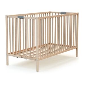 WEBABY Lit à barreaux pliable bois naturel non verni 60x120 cm 60x120 cm