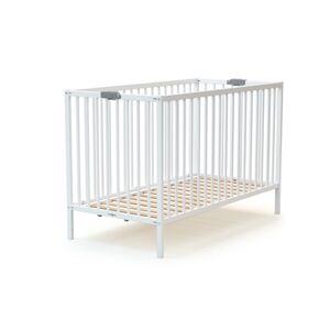 WEBABY Lit a barreaux pliable bois blanc 60x120 cm