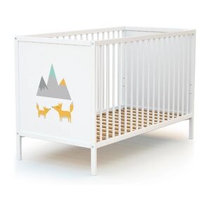 WEBABY Lit à barreaux Renard panneaux bois blanc 60x120 cm 60x120 cm