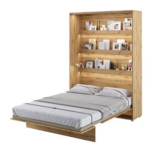 libolion Lit escamotable 140x200 BED CONCEPT couleur bois chêne artisan - Publicité