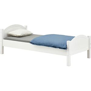 IDIMEX Lit Simple FLIMS 90 x 200 cm lit pour Enfant en pin Massif lasuré Blanc, avec tête et Pied de lit Arrondi - Publicité