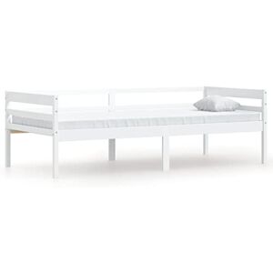 Rillbus Lit Banquette 2 en 1 90x200cm   Structure de lit en Bois Lit Canapé Simple 1 Personne   Sommier à Lattes Inclus   pour Adultes, Enfants et Adolescents   Scandinave   Blanc - Publicité