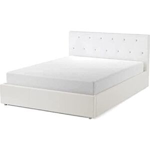 BAÏTA Lit Coffre Bahia Simili Blanc 140x190 sommier Inclus - Publicité