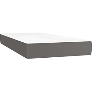 vidaXL Matelas de Lit à Ressorts Ensachés Matelas de Lit Rembourré Lit Simple Adulte Meuble de Chambre à Coucher Gris 90x190x20 cm Similicuir - Publicité