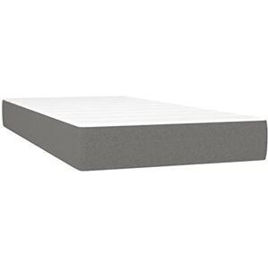 vidaXL Matelas de Lit à Ressorts Ensachés Matelas de Lit Rembourré Lit Simple Adulte Meuble de Chambre à Coucher Gris Foncé 90x190x20cm Tissu - Publicité