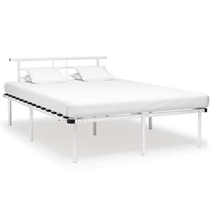 TECHPO Beds & Bed Frames Cadre de lit en métal Blanc 140 x 200 cm - Publicité
