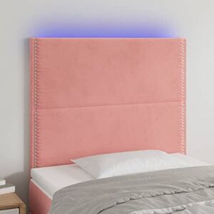 Toshilian Tête de Lit, Centre de Lit Meuble de Chambre à Coucher Tête de lit à LED Rose 100x5x118/128 cm Velours - Publicité