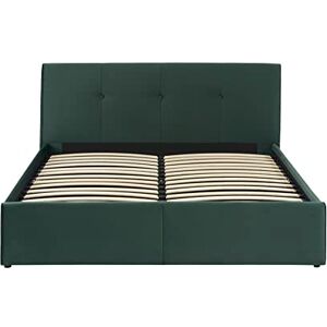 BAÏTA Lit Coffre SEGURO Velours Vert forêt 140x190 sommier Inclus - Publicité