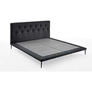 Atlantic Lit Design Palm 160 x 200 cm avec Plateforme sans Matelas Noir 160/200 cm - Publicité