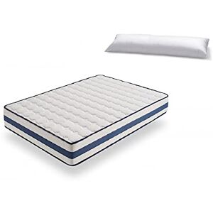 HOGAR24 ES -TZ40 Matelas viscoélastique + Oreiller Toucher Plume, Noyau Haute densité Respirant, côté été-Hiver avec Tissu 3D, Hauteur 22 cm, Tissus, 105 x 190 cm - Publicité