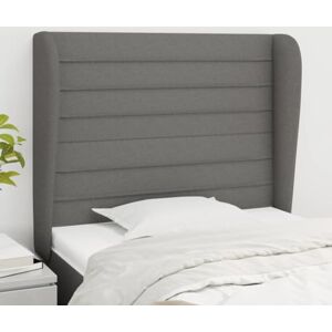 LARRYHOT Tête de lit à oreille, gris foncé, 83 x 23 x 118/128 cm, en tissu, lits et accessoires, têtes de lit et contre-route, 3118071 - Publicité