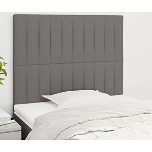 INLIFE Lot de 2 têtes de lit Gris foncé 90 x 5 x 78/88 cm Tissu Gris 10,45 kg - Publicité