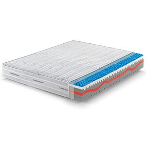 Marcapiuma Matelas Memory Hauteur 25 cm Sunshine Dureté Moyenne H2 7 Zones Relax Dispositif médical CE Revêtement déhoussable Argent Anti-acariens Hypoallergénique 100 % fabriqué en Italie 180x205 cm - Publicité