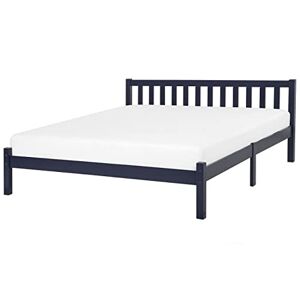 Beliani Lit Double en Bois Bleu Marine 180 x 200 cm Elégant de Style Traditionnel pour Chambre Moderne ou Scandinave - Publicité