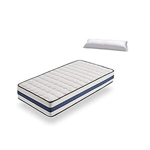 HOGAR24 ES -TZ40 Matelas viscoélastique + Oreiller Toucher Plume, Noyau Haute densité Respirant, côté été-Hiver avec Tissu 3D, Hauteur 22 cm, Tissus, 90 x 190 cm - Publicité