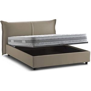 Talamo Italia Lit double Cloide, Lit conteneur avec revêtement en tissu, 100% Made in Italy, Ouverture frontale, avec matelas Cm 160x200 inclus, Tourterelle - Publicité