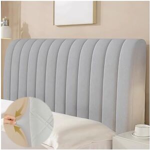 NNSMUN Housse de tête de lit, Extensible Velours Housse De Tête De Lit 120-220CM Épaissir Couverture De Protection De La Tête De Lit pour Têtes De Lit Simples Doubles (Gris Clair (A),210CM) - Publicité