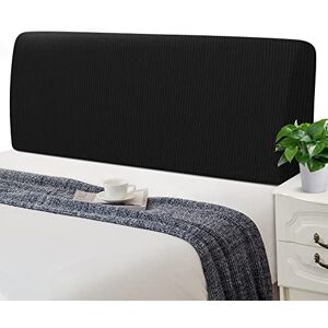 Jaotto Housses de Tête de Lit Extensible Couverture de Tête de Lit Rembourrée Lavable Antipoussière Jacquard Housse de Protection pour Lits Simples Doubles King Size(120-140cm,Noir) - Publicité