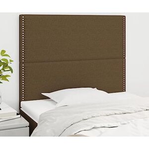 Tête de lit 2 pièces marron foncé 100 x 5 x 78/88 cm en tissu, meubles, lits et accessoires, têtes de lit et contre-3116185 - Publicité