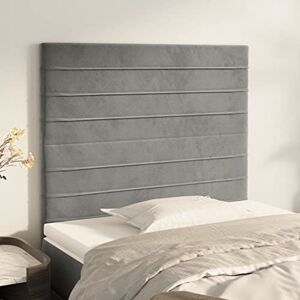 INLIFE Tête de lit 2 pièces. Gris clair 80 x 5 x 78/88 cm Velours, Gris, 9,25 kg - Publicité