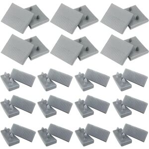 Jiehaojia Lot de 12 embouts centraux de lattes de lit, 24 embouts de support de lattes latérales (63 mm x 9 mm à l'intérieur), pour lits simples et doubles, accessoires de connecteur (gris) - Publicité