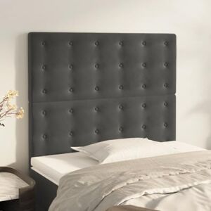 LARRYHOT Têtes de lit 2 pièces Gris foncé 100 x 5 x 78/88 cm en velours, lits et accessoires, têtes de lit et contremarches 3116809 - Publicité