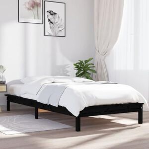 vidaXL Bedframe massief grenenhout zwart 90x190 cm 3FT Single - Publicité