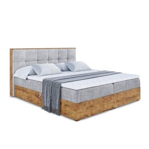 ALTDECOR Lit boxspring avec Matelas H3 (20 cm de Hauteur) à Ressorts Bonell + Pur, surmatelas (4 cm de Hauteur), lit Adulte, rembourré avec tête de lit et Rangement 200x200 Velours Beige - Publicité