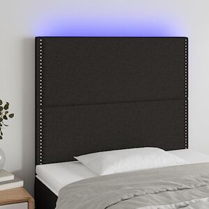 Toshilian Tête de Lit, Centre de Lit Meuble de Chambre à Coucher Tête de lit à LED Noir 80x5x118/128 cm Tissu - Publicité