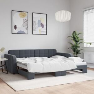 DCRAF Beds & Bed Frames Lit gigogne en velours Gris foncé 90 x 190 cm - Publicité