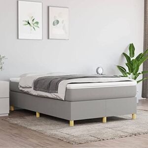 INLIFE 3144506 Lit à sommier tapissier avec matelas Gris clair 120 x 200 cm Tissu 48,3 kg - Publicité